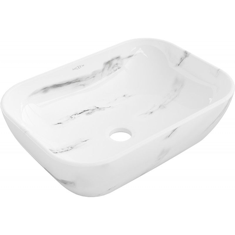 Lavabo à poser Mexen Rita 45 x 32 cm, pierre blanche - 21084582
