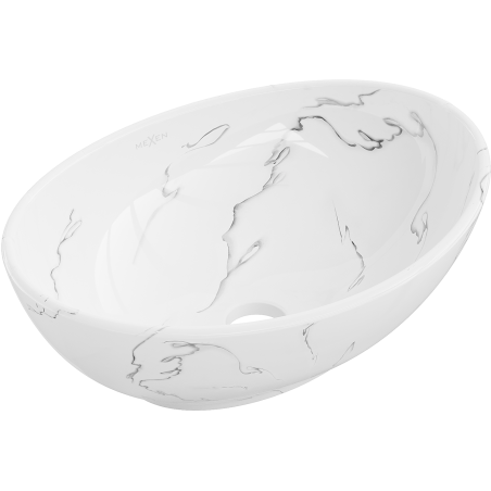 Mexen Elza vasque à poser 40 x 33 cm, pierre blanche - 21014081