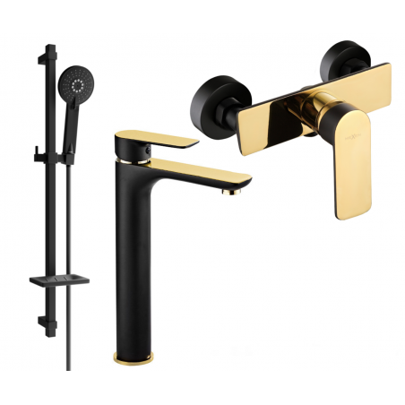 Mexen Alfa DQ40 ensemble de douche, noir/doré - 745714DQ40-75