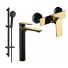 Mexen Alfa DQ40 ensemble de douche, noir/doré - 745714DQ40-75