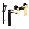 Mexen Alfa DQ40 ensemble de douche, noir/or - 745714DQ40-75