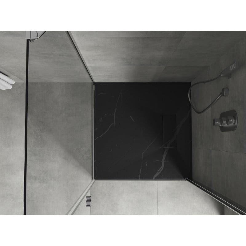 Mexen Hugo receveur de douche carré SMC 80 x 80 cm, pierre noire - 42758080