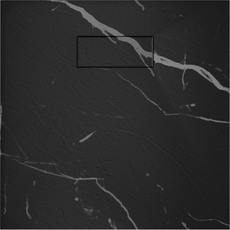 Mexen Hugo receveur de douche carré SMC 80 x 80 cm, pierre noire - 42758080