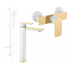 Mexen Alfa Ensemble de douche DF62, blanc/or - 745714DF62-25
