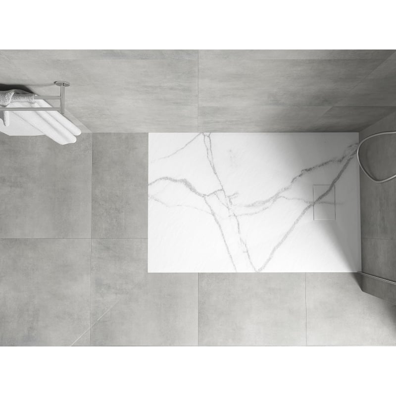 Mexen Hugo receveur rectangulaire SMC 100 x 80 cm, pierre blanche - 42158010