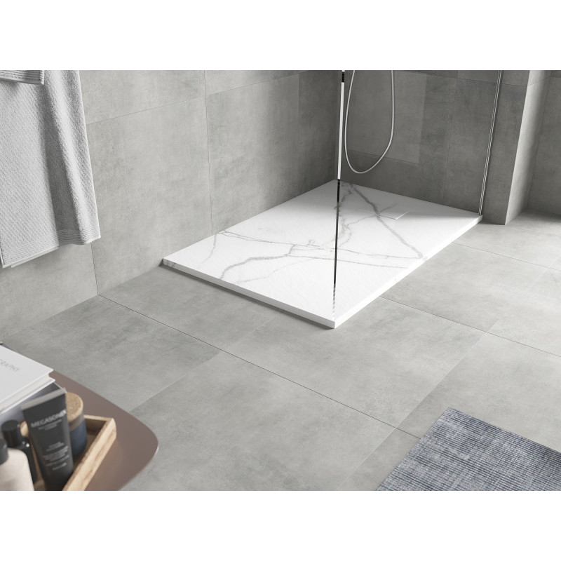Mexen Hugo receveur rectangulaire SMC 100 x 80 cm, pierre blanche - 42158010
