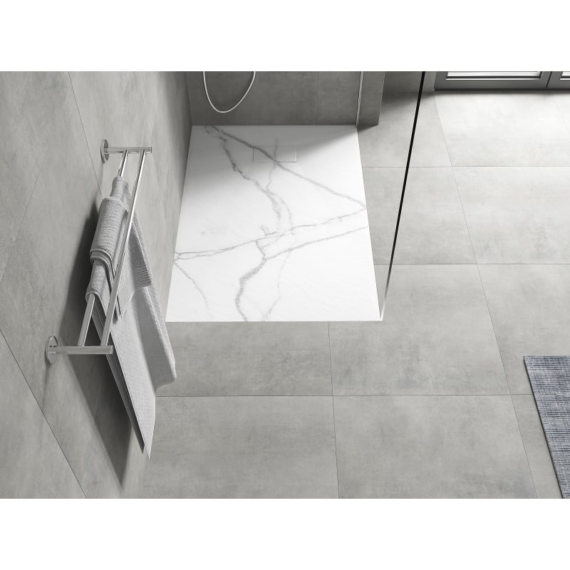 Mexen Hugo receveur rectangulaire SMC 100 x 80 cm, pierre blanche - 42158010