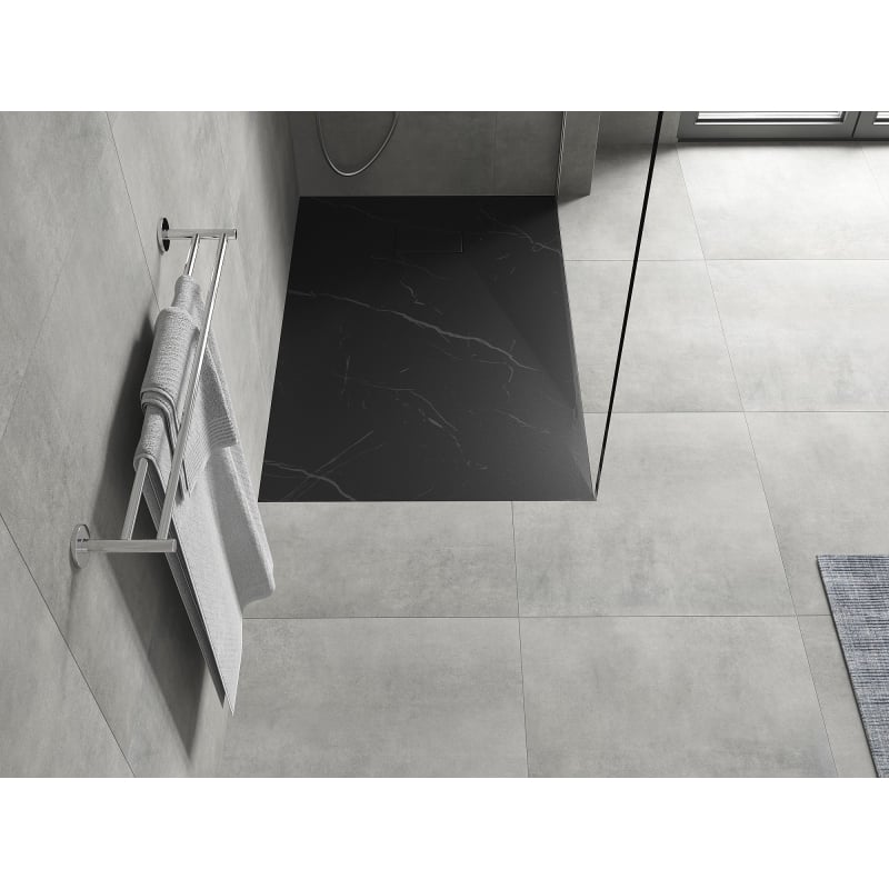 Mexen Hugo Receveur de douche rectangulaire SMC 100 x 80 cm, pierre noire - 42758010