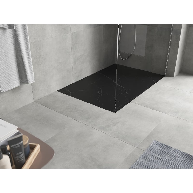 Mexen Hugo Receveur de douche rectangulaire SMC 100 x 80 cm, pierre noire - 42758010