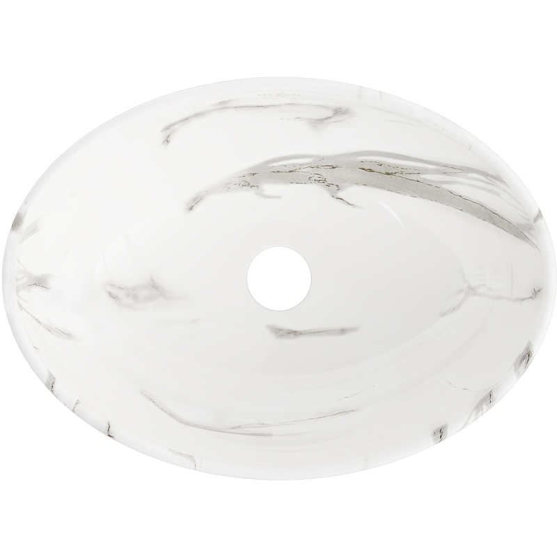 Mexen Elza lavabo à poser 40 x 33 cm, pierre blanche - 21014082