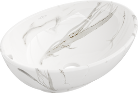 Mexen Elza lavabo à poser 40 x 33 cm, pierre blanche - 21014082