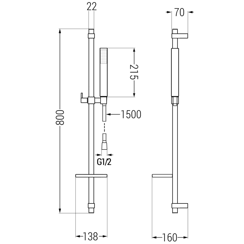 Mexen Aries DQ77 ensemble de bain, doré - 744803DQ77-50