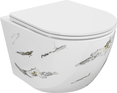 Mexen Lena cuvette WC sans bride avec abattant à descente lente slim, duroplast, pierre blanche - 30224091