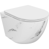 Mexen Lena cuvette wc Rimless avec abattant slim à descente progressive, duroplast, pierre blanche - 30224092