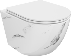 Mexen Lena cuvette wc Rimless avec abattant slim à descente progressive, duroplast, pierre blanche - 30224092