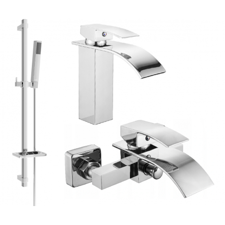 Mexen Aries DQ77 ensemble bain, chrome - 744803DQ77-00