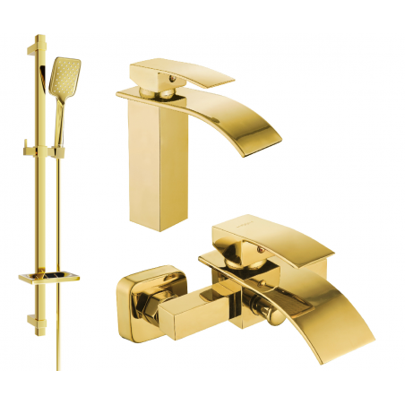 Mexen Aries DQ62 ensemble de bain, doré - 744803DQ62-50