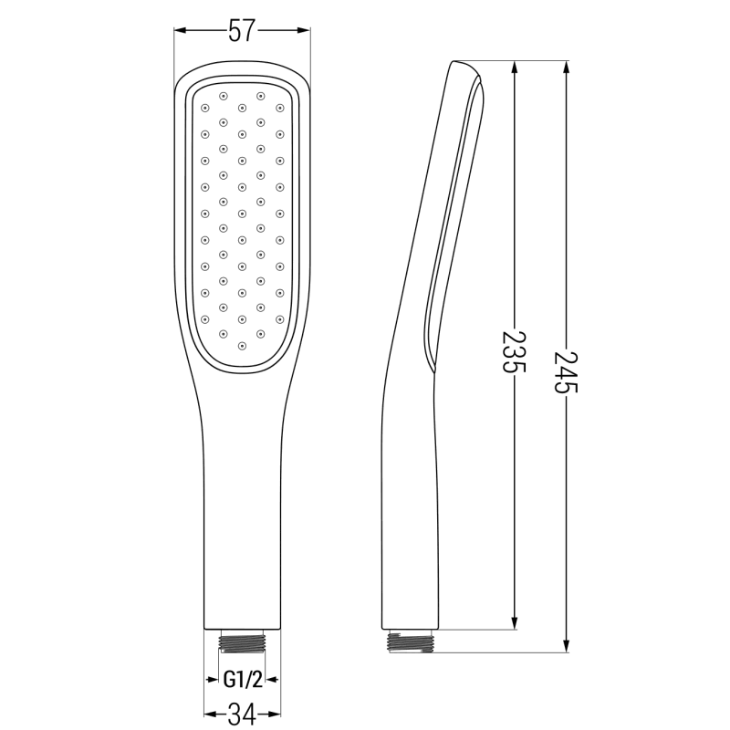 Mexen R-49 pommeau de douche 1 fonction, blanc/doré - 79549-25