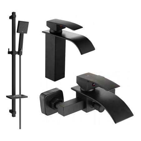 Mexen Aries DQ45 ensemble de baignoire, noir - 744803DQ45-70