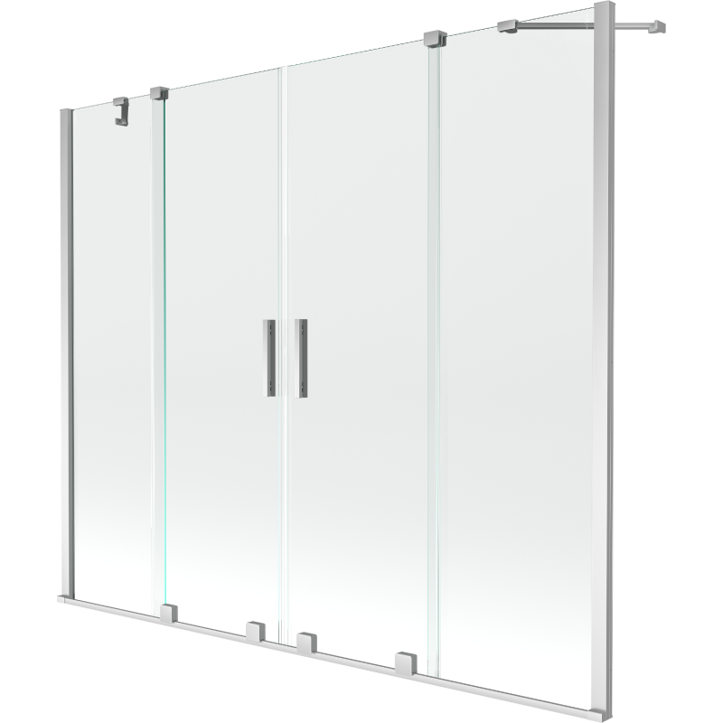 Paroi de baignoire extensible 2 volets Mexen Velar Duo 190 x 150 cm, transparent, chrome - 896-190-000-02-01