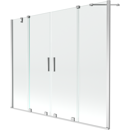 Paroi de baignoire extensible 2 volets Mexen Velar Duo 190 x 150 cm, transparent, chrome - 896-190-000-02-01