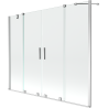 Paroi de baignoire extensible 2 volets Mexen Velar Duo 190 x 150 cm, transparent, chrome - 896-190-000-02-01