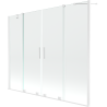 Mexen Velar Duo pare-douche de baignoire à 2 volets coulissants 190 x 150 cm, transparent, blanc - 896-190-000-02-20