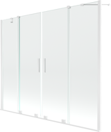Mexen Velar Duo pare-douche de baignoire à 2 volets coulissants 190 x 150 cm, transparent, blanc - 896-190-000-02-20