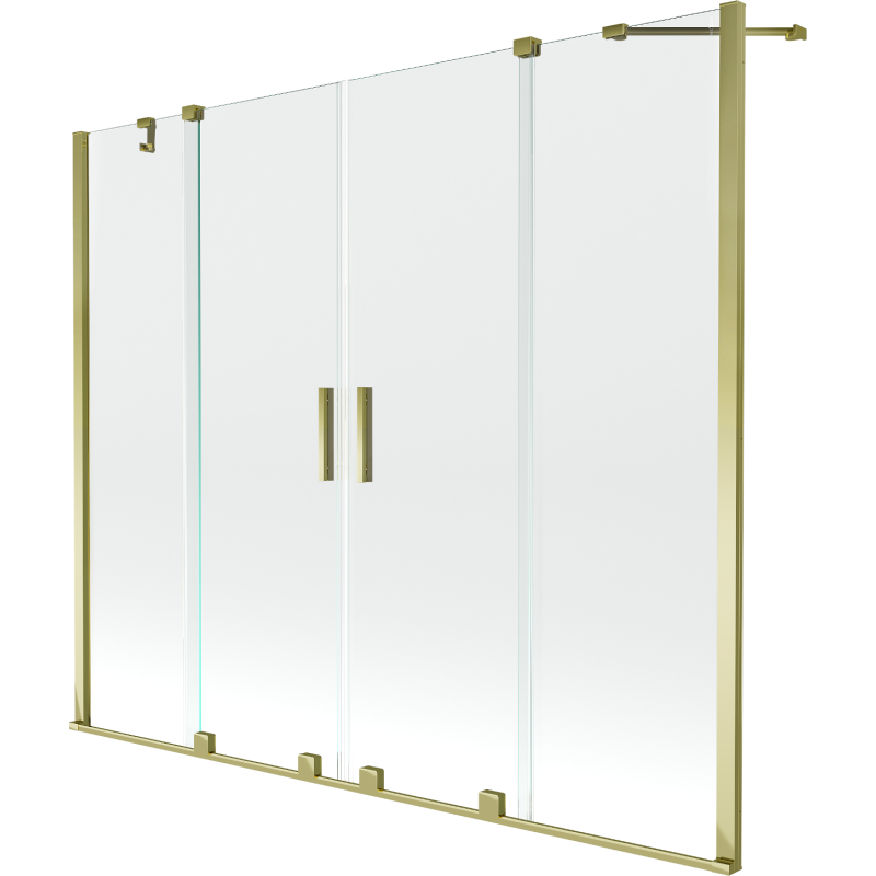 Mexen Velar Duo paroi de baignoire à 2 volets coulissants 190 x 150 cm, transparent, doré - 896-190-000-02-50