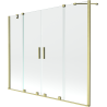 Mexen Velar Duo paroi de baignoire 2 volets coulissants 190 x 150 cm, transparent, doré brossé - 896-190-000-02-55
