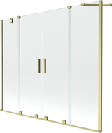 Mexen Velar Duo paravent de baignoire 2 volets coulissants 190 x 150 cm, transparent, or brossé - 896-190-000-02-55
