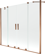 Paroi de baignoire coulissante à 2 volets Velar Duo 190 x 150 cm, transparent, or rose - 896-190-000-02-60