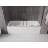Mexen Velar Duo paroi de baignoire 2 volets coulissants 190 x 150 cm, transparent, or rose - 896-190-000-02-60