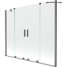 Mexen Velar Duo paroi de baignoire coulissante à 2 volets 190 x 150 cm, transparent, gris canon brossé - 896-190-000-02-66