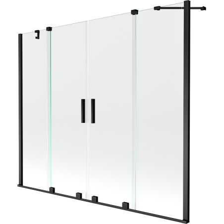 Mexen Velar Duo paroi de baignoire 2 volets coulissants 190 x 150 cm, transparent, noir - 896-190-000-02-70