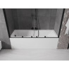 Mexen Velar Duo paroi de baignoire 2 volets coulissants 190 x 150 cm, transparent, noir - 896-190-000-02-70
