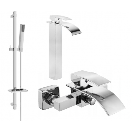 Mexen Aries DQ77 ensemble bain, chrome - 744813DQ77-00