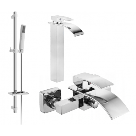 Mexen Aries DQ77 ensemble de bain, chrome - 744813DQ77-00