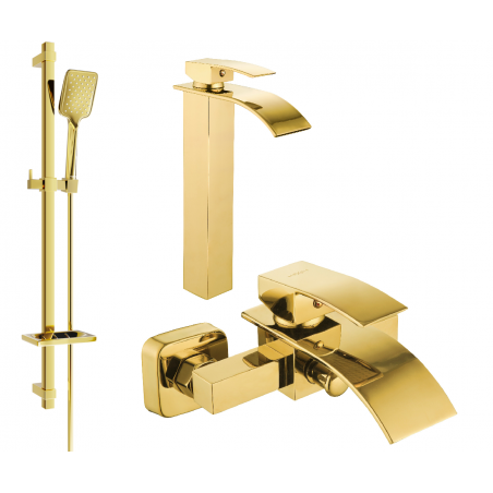 Mexen Aries DQ62 ensemble baignoire, doré - 744813DQ62-50