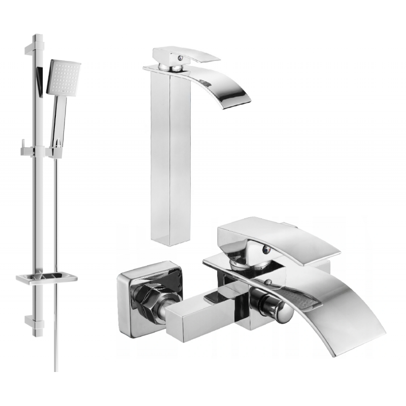 Mexen Aries DQ45 ensemble de bain, chrome - 744813DQ45-00