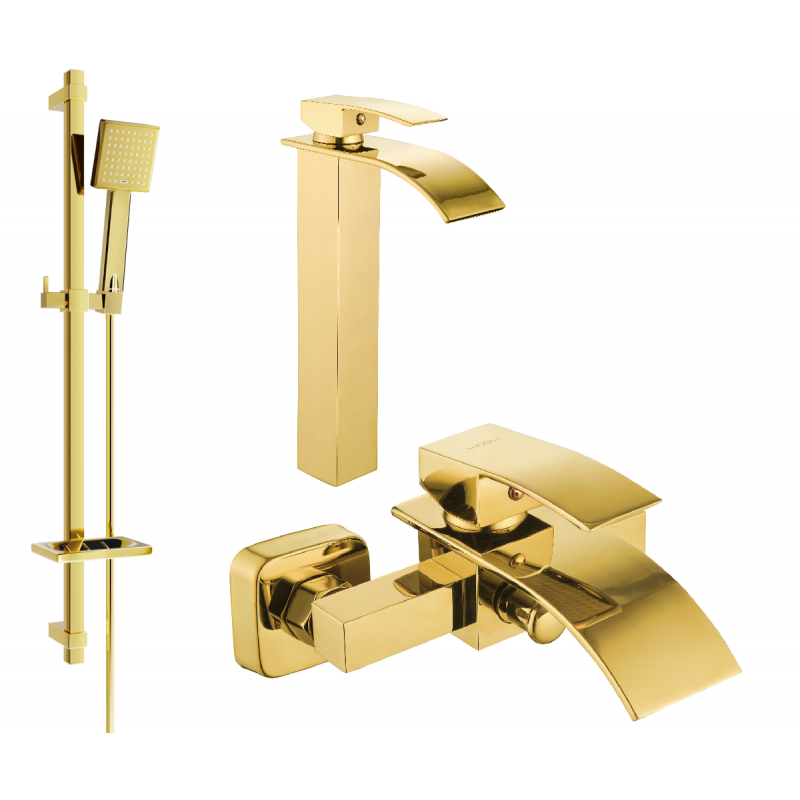 Mexen Aries DQ45 ensemble de baignoire, doré - 744813DQ45-50