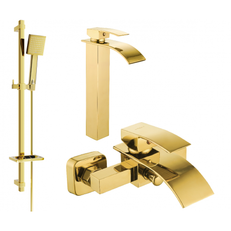Mexen Aries DQ45 ensemble baignoire, doré - 744813DQ45-50