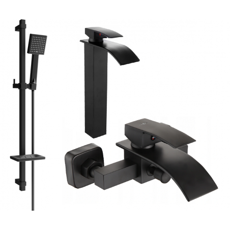 Mexen Aries DQ45 ensemble de bain, noir - 744813DQ45-70