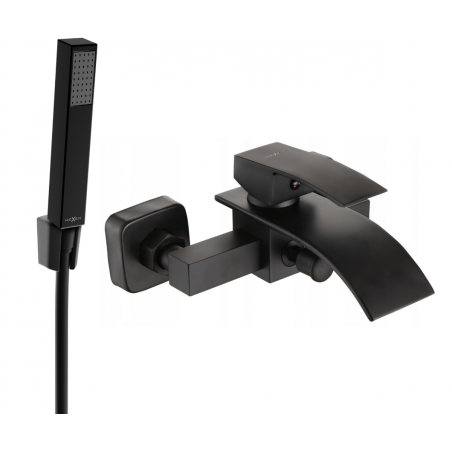 Mexen Aries R77 mitigeur de baignoire avec ensemble de douche, noir - 74483R77-70