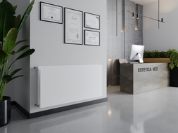 Radiateur plat Mexen CHF20 Hygiene 300 x 1000 mm, connexion latérale, 568 W, blanc - W420HF-030-100-00