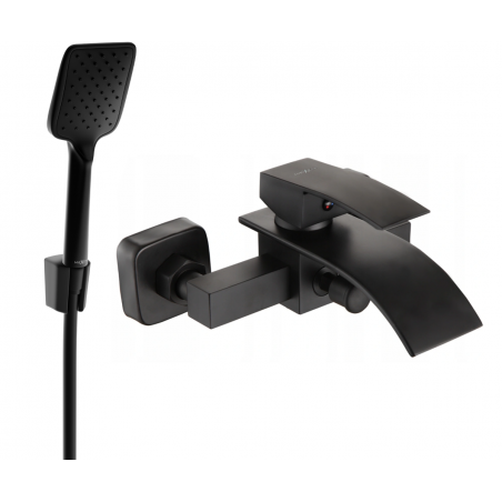 Mexen Aries R62 mitigeur bain-douche avec ensemble de douche, noir - 74483R62-70