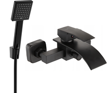 Mexen Aries R45 robinet de bain avec ensemble de douche, noir - 74483R45-70