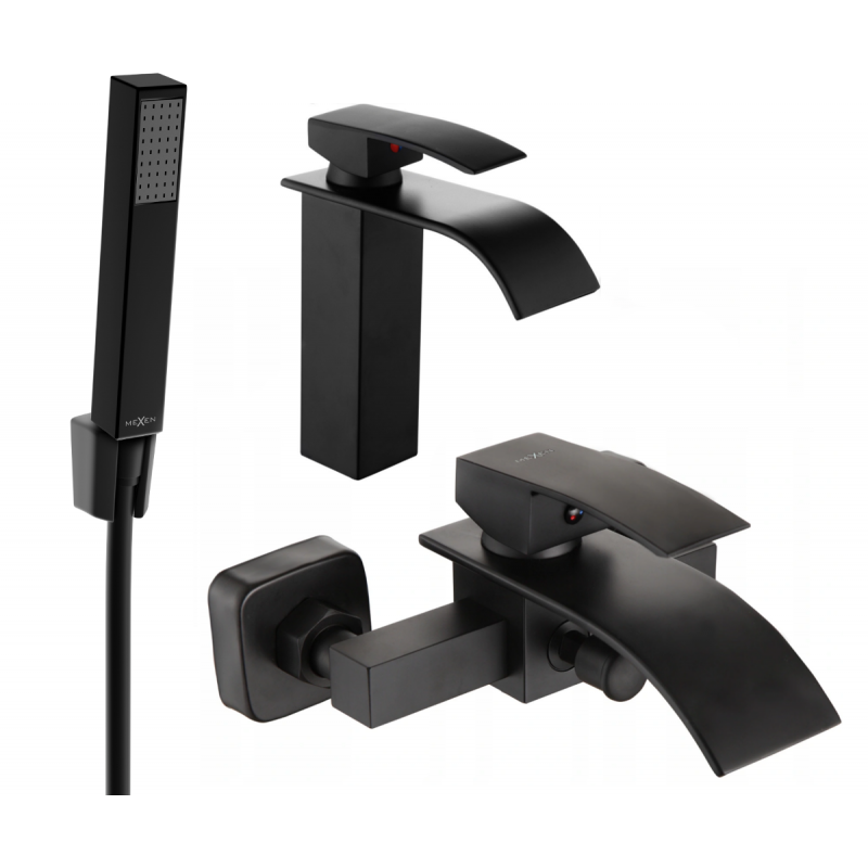 Mexen Aries R77 ensemble de bain, noir - 744803R77-70