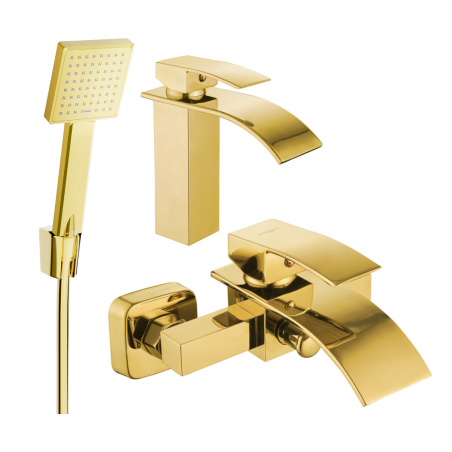 Ensemble de baignoire Mexen Aries R45, doré - 744803R45-50