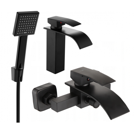 Mexen Aries R45 ensemble de bain, noir - 744803R45-70